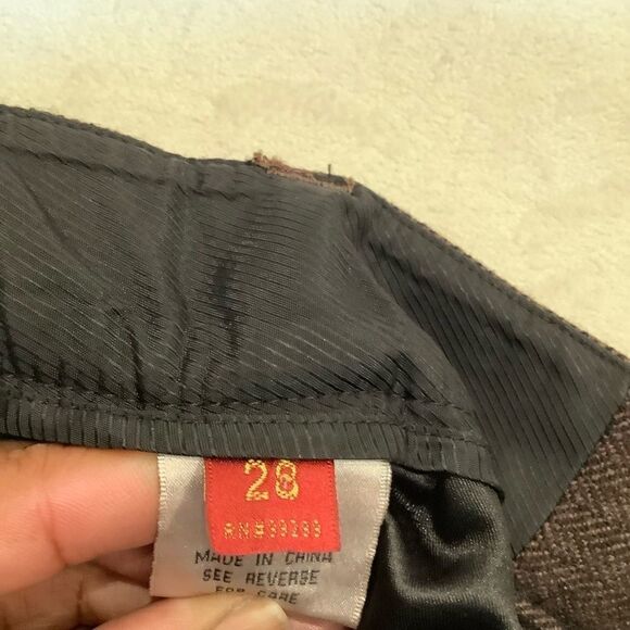 WOMENS TROUSER BROWN TWEED FULL LEG CUFFED HEM 28 EXCELLENT FIT POCKETS LINED - Picture 8 of 11